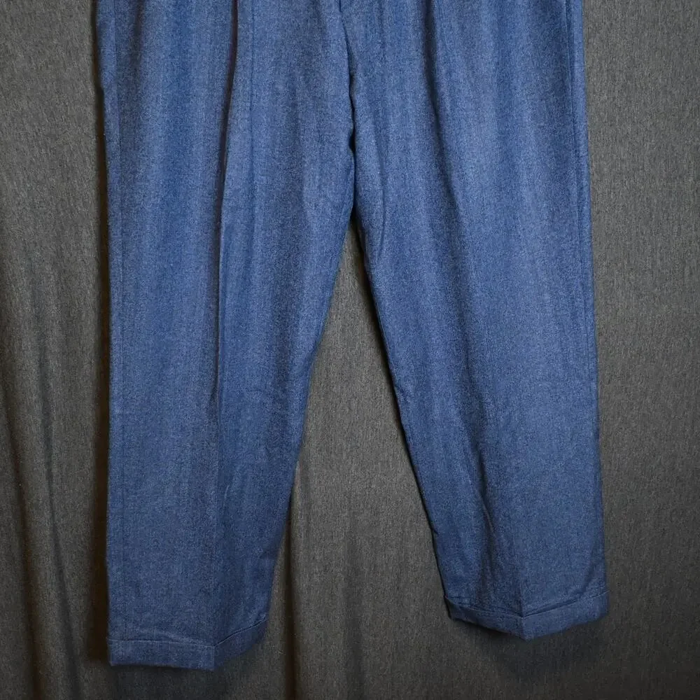 Paul Fredrick Men's 37 (36x29 actual) 100% Wool Classic Fit Pleated Trousers